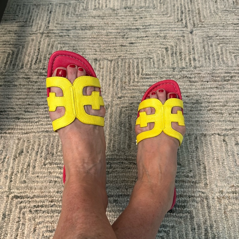 Sam Edelman flats yellow and fuchsia size 9.5